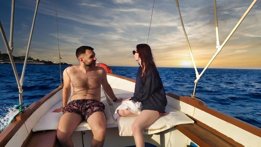 Aci Trezza boat tour sunset and dinner sicilian family home - Ulysses’ caves and the swimming stop