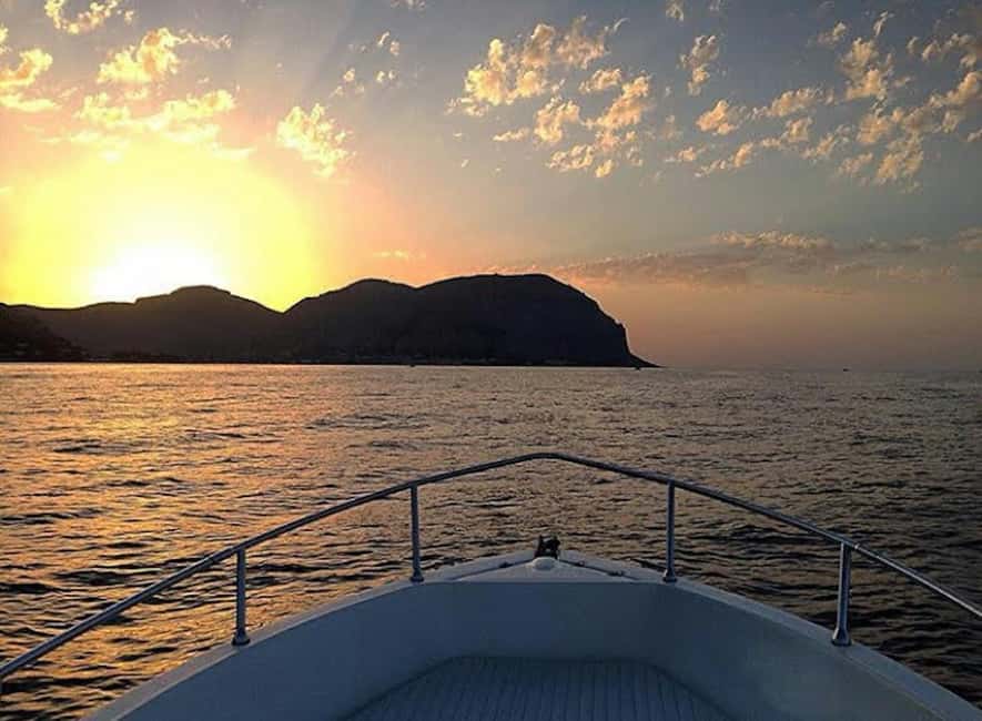 Aperitif on a boat at sunset at the Queen Cave - Sunset at Arenella Bay, Palermo’s seaside pause