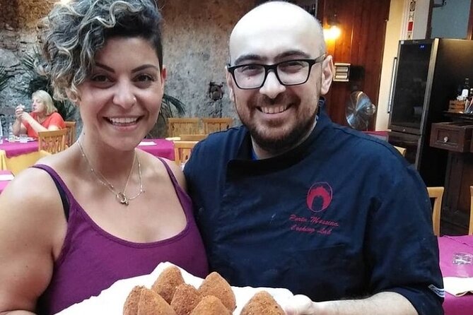 Arancino Making - 2 Hours to Learn how made Real Sicilian Arancino! - Meeting the chef at Porta Messina Restaurant