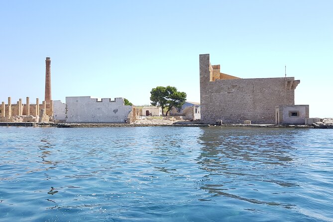 Avola: Vendicari Capopassero Group Boat Tour and Aperitif - Roman columns beneath the water