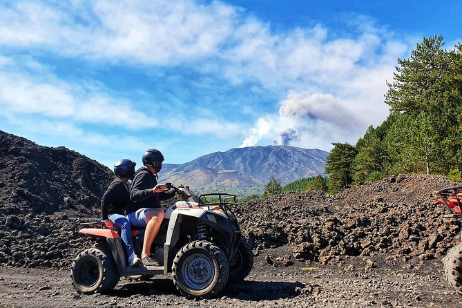 Etna quad tour - half day - Crossing old lava streams toward the cave