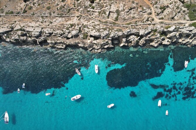 Favignana and Levanzo, Egadi islands tour by boat from Trapani - Cala Rossa delivers the clearest water