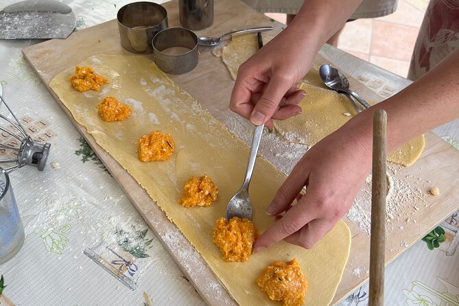 Fresh local pasta lesson in the garden - Local sauces with meat, fish, or vegetables