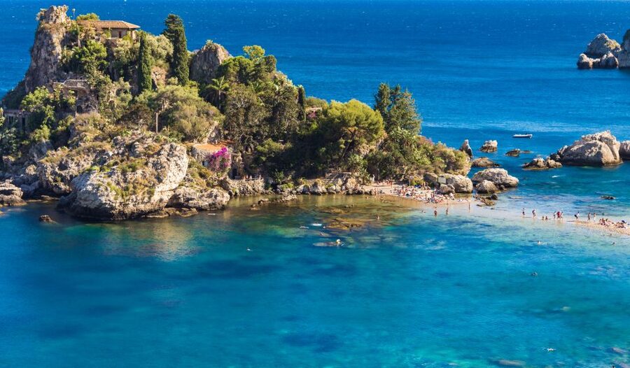 From Catania: Taormina, Isola Bella, and Castelmola Day Trip - Castelmola above Taormina