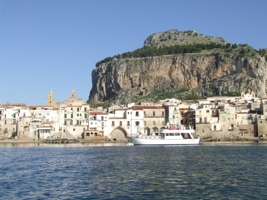 From Cefalù: Coast To Coast Afternoon Tour With Boat Trip - Settling in on the 43-passenger motorboat