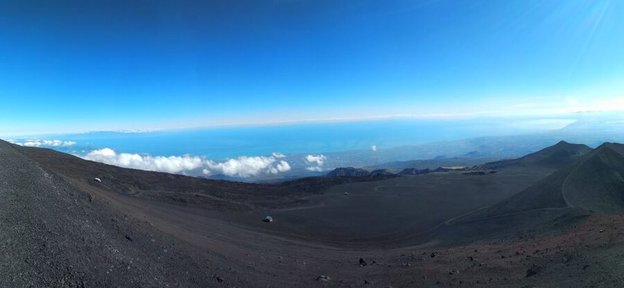 From Taormina: Etna Summit Area, Lunch & Alcantara Tour - Entering one of Etna’s lava caves