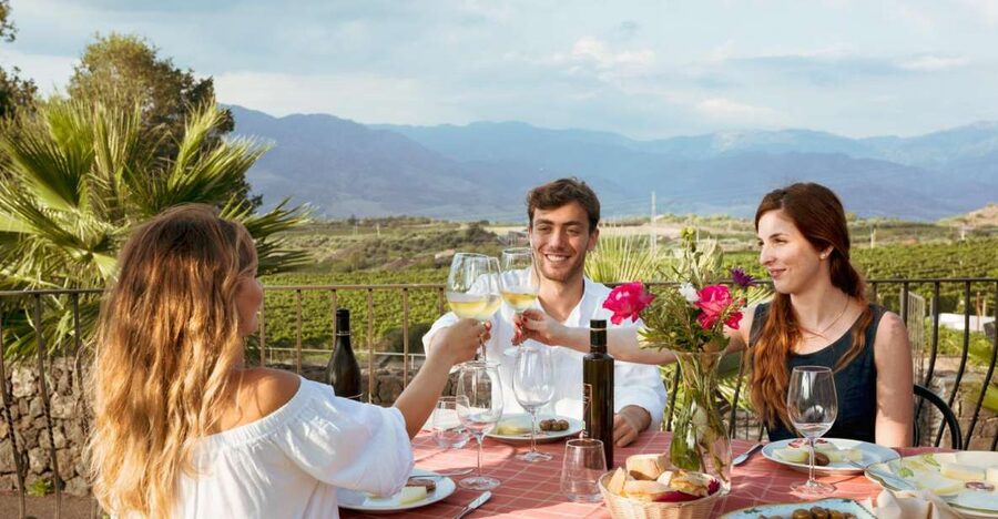 From Taormina: Mount Etna Food and Wine Tasting Tour - Lava stone, citrus groves, and village views