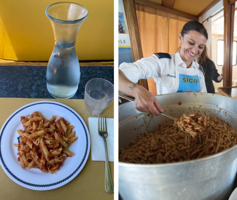 From Trapani: Favignana and Levanzo Mini Cruise with Lunch - A surprisingly practical lunch aboard