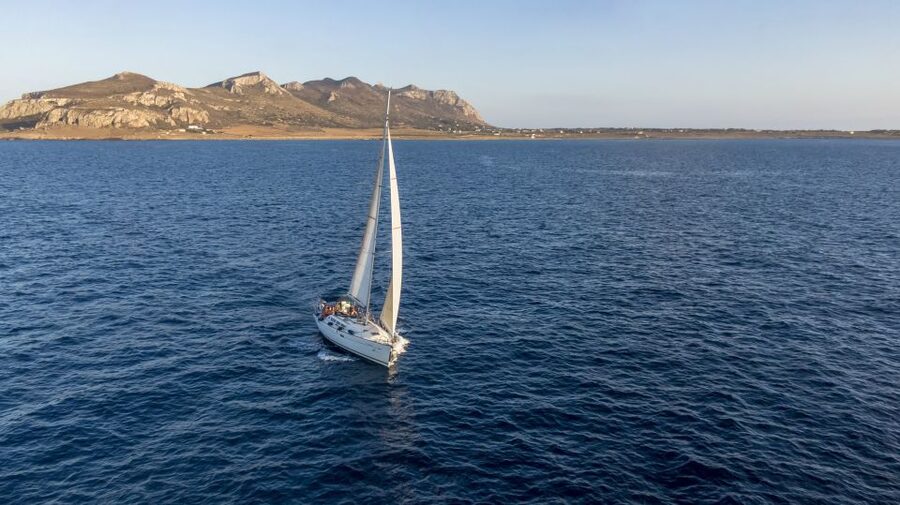 From Trapani: Full-Day Sailboat Trip to Favignana & Levanzo - The first sail toward Favignana
