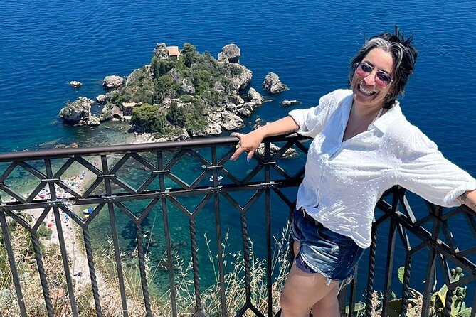 Giardini Naxos, Taormina and Castelmola-White Lotus-From Catania - The Greek Theatre and Taormina’s best-known view