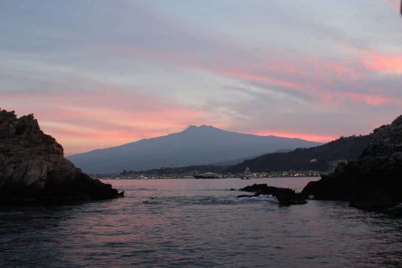 Giardini Naxos Taormina: Dolphin Watching Sunset Tour - The sunset over Mount Etna