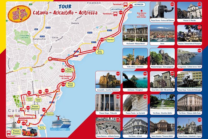 Hop on hop off Catania-Acicastello-Acitrezza panoramic bus - Stop 7: Piazza delle Scuole near Acitrezza