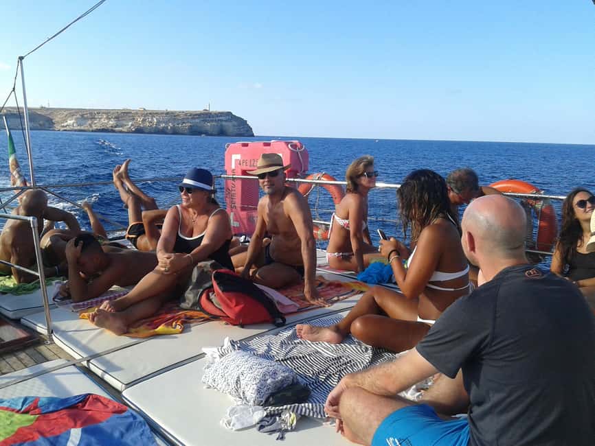 Lampedusa: Yacht excursion, swimming stops and typical lunch - The east coast and the return past sea caves