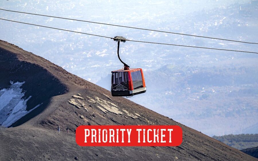 Mount Etna: Return Funivia dell'Etna Cable Car Ticket - What you see at the upper station