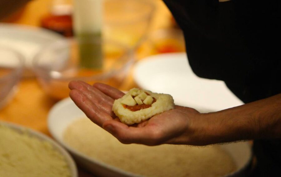 Syracuse: Sicilian Street Food Hands-On Cooking Class - Making arancini with the chef
