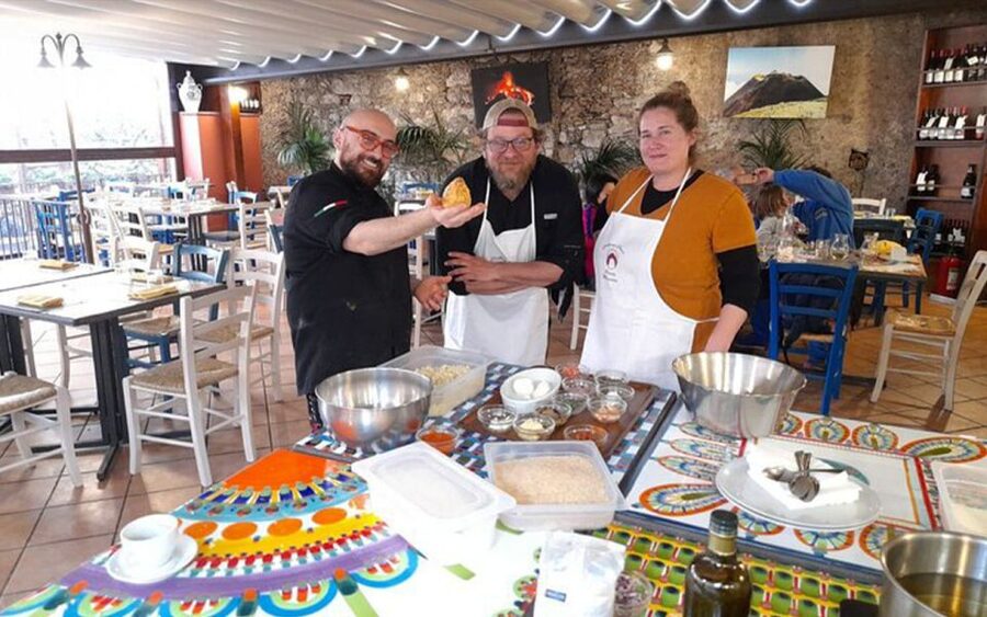 Taormina: Arancino Making Class with Drinks - The apron, coffee break, and certificate