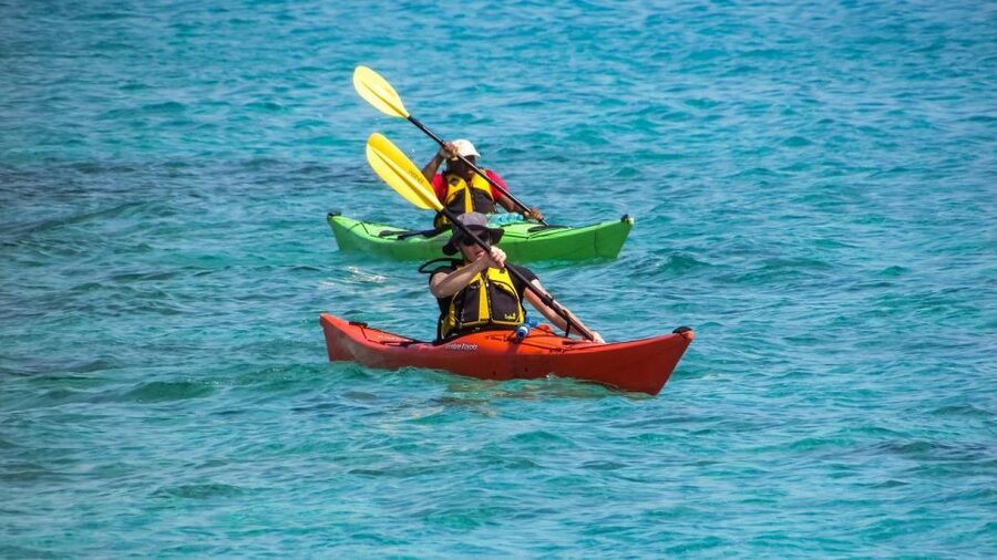 Taormina Kayak Adventure - Paddling into the two sea caves