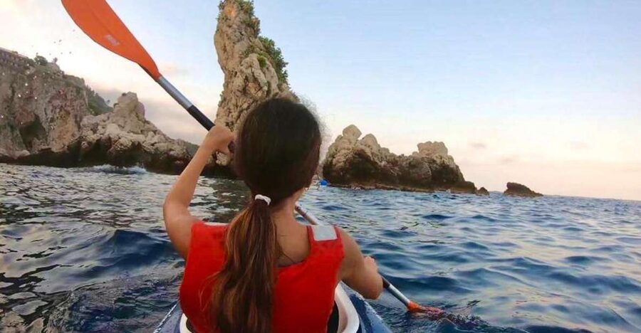 Taormina: Kayak Coastal Tour to Isola Bella and Blue Grotto - Entering the Blue Grotto and Grotta degli Innamorati