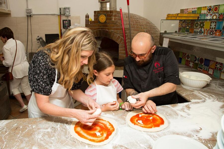 Taormina Pizza making class - Kneading dough, shaping pizza, and making pasta
